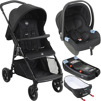 Carrinho de Bebe Moises Bebe Conforto Base Burigotto Lui 22 Grafite