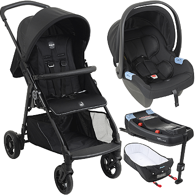 Carrinho Moises Bebe Conforto Base ISOFIX Burigotto Lui 22 Grafite