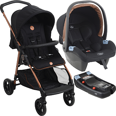 Carrinho de Bebe com Bebe Conforto e Base Burigotto Lui 22 Cobre