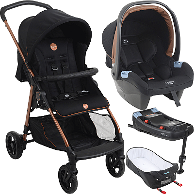 Carrinho Moises Bebe Conforto Base ISOFIX Burigotto Lui 22 Cobre