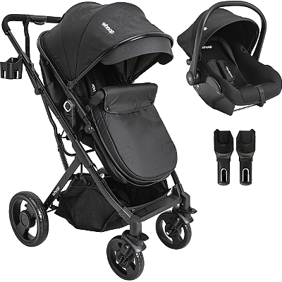 Carrinho de Bebe Kiddo Vox II Bebe Conforto Colinho Preto
