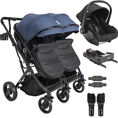 Carrinho Kiddo Gemeos Bebe Conforto Colinho Base ISOFIX Vox Marinho