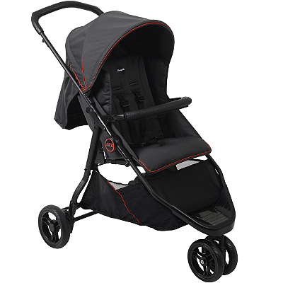 Carrinho de Bebe 3 Rodas Berço Passeio Burigotto CR3 22 Gray Red
