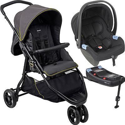 Carrinho com Bebe Conforto Base ISOFIX Burigotto CR3 22 Gray Neon