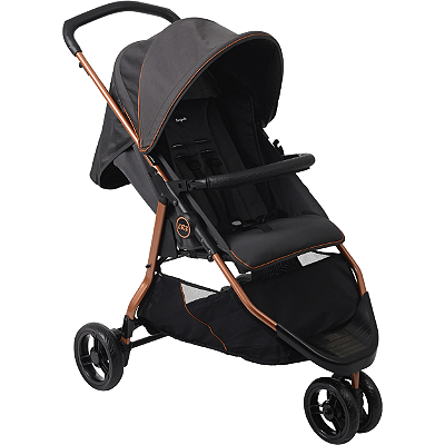 Carrinho de Bebe 3 Rodas Berço Passeio Burigotto CR3 22 Gray Cobre