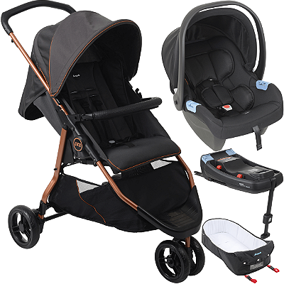 Carrinho Moises Bebe Conforto Base ISOFIX Burigotto CR3 22 Cobre