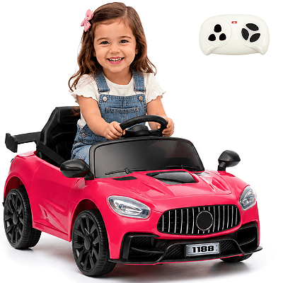 Carro Eletico Infantil Bang Toys Mini Flash Rosa 6V Controle