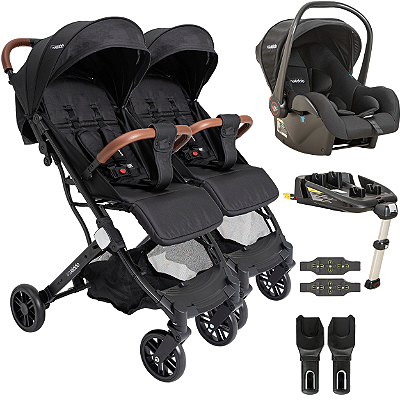 Carrinho de Gemeos Bebe Conforto Base ISOFIX Kiddo Sprint III Preto