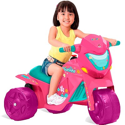Moto Eletrica Infantil Triciclo Bandeirante Banmoto 6V Rosa