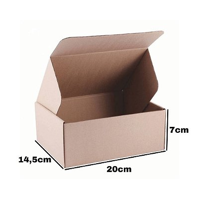 Caixa de Papelão Tipo Corte e Vinco 20x14,5x7 Pack Com 100 Unidades