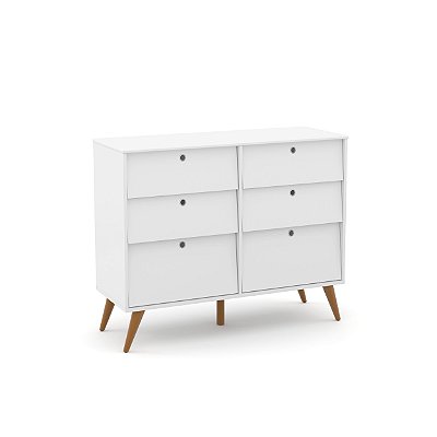 Cômoda Gold 6 Gavetas - Branco Soft/Eco Wood - Matic