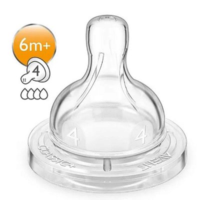 Bico Mamadeira nº4 Linha Anti Colic 6m+ Philips Avent Silicone - SCF 634/27