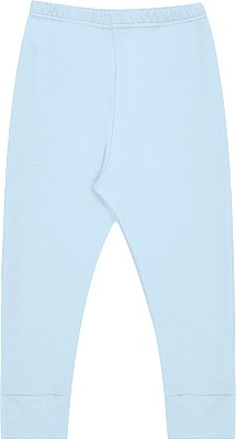 Calça Vira Pé Bebê 100% Algodão Suedine Azul Claro - Kiko Baby