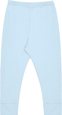 Calça Vira Pé Bebê 100% Algodão Suedine Azul Claro - Kiko Baby