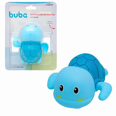 Brinquedo Tartaruga Azul de Banho Nada ao Dar Corda - Buba