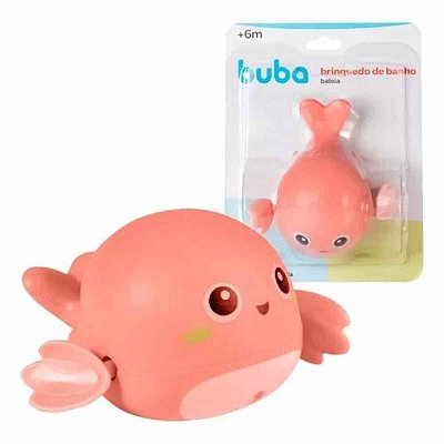 Brinquedo Baleia Rosa de Banho Nada ao Dar Corda - Buba