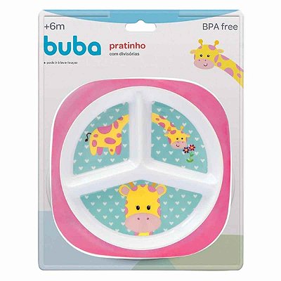 Prato Com Divisórias Girafinha - Buba