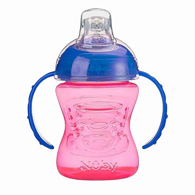 Copo de Treinamento com Alça e Bico de Silicone 240ml 4+m Vermelho - Nûby