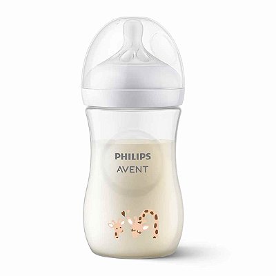 Mamadeira Pétala 3.0 Philips Avent Girafa 260ml com Bico Ritmo Individual Anti Vazamento - 1m+