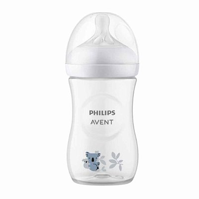 Mamadeira Pétala 3.0 Philips Avent Coala 260ml com Bico Ritmo Individual Anti Vazamento - 1m+