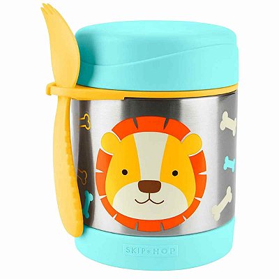 Pote Térmico Com Talher Zoo Leão - Skip Hop