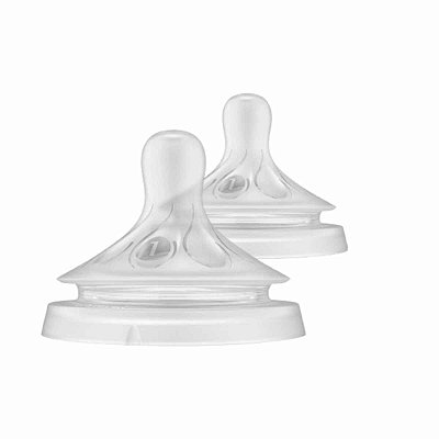 Kit 2 Bico Mamadeira Linha Pétala Fluxo 1 Ritmo Individual 0m Philips Avent Silicone - SCY961/02