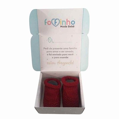 Sapatinho Revelação Vermelho Com Caixa RN - Fofinho