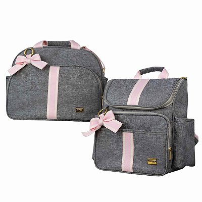 Kit 2 Bolsas Maternidade Térmicas com Alça Regulável e Trocador Miami Cinza - Mappyng