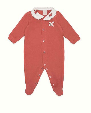 Macacão em Tricot e Suedine Manga Longa Bebê Com Golinha - Mini & Co