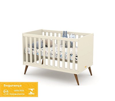 Berço Gold - Matic -Off White/Eco Wood