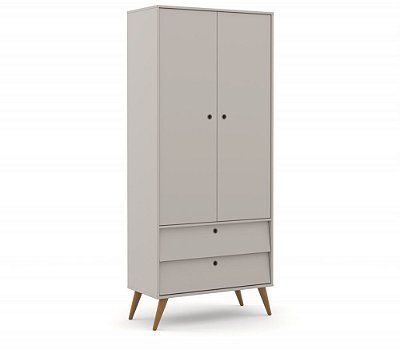 Guarda Roupa 2 Portas Gold - Cinza/Eco Wood - Matic