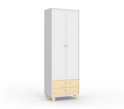 Guarda Roupa Rope com 2 Portas - Branco Soft/Natural - Matic