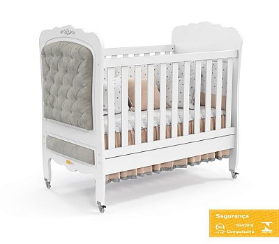 Berço Provence New Mantic com Capitonê - Branco Soft