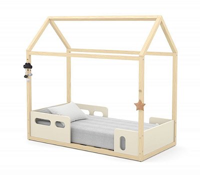 Mini Cama Montessoriana Liv - Off White/Natural - Matic