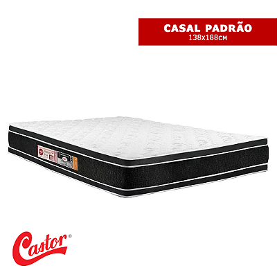 COLCHÃO CASAL CASTOR BLACK & WHITE AIR D33 (DOUBLE FACE) 138x188x27cm