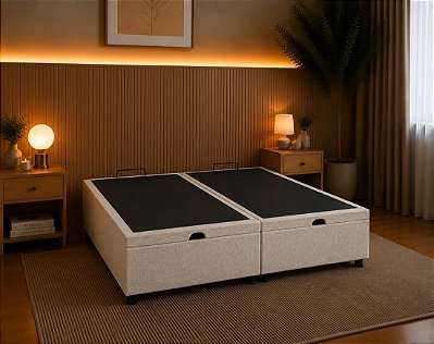CAMA BOX BAÚ KING SIZE ARVORAR 193x203x37cm
