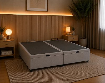 CAMA BOX BAÚ CASAL BIPARTIDA ARVORAR 138x188x37cm