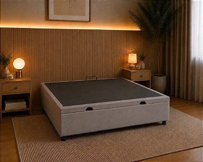 CAMA BOX BAÚ MEIO CASAL ARVORAR 128x188x37cm