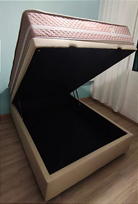 CONJUNTO CASAL BOX BAÚ + COLCHÃO HERVAL LIVORNO MAXSPRING - 138X188X71