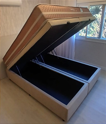 CONJUNTO QUEEN SIZE BOX BAÚ + COLCHÃO HERVAL LIVORNO MAXSPRING - 158X198X71