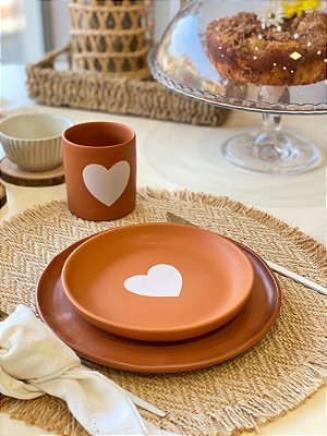 Conj. Coração Terracota 2 pcs