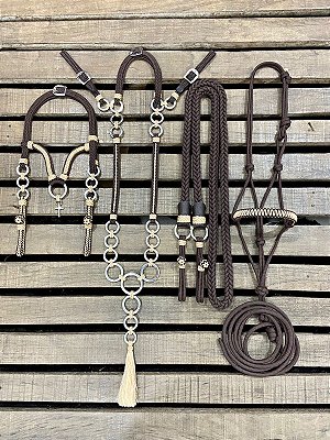 Traia de Frente Crucifixo - Marrom e Bege BF