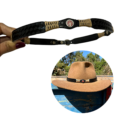 Bandinha Para Chapéu De Couro Legítimo Country