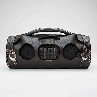 Bolsa Capa Porta Jbl Bombox Para Sela E Arreio Em Couro Marrom