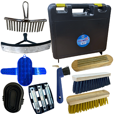 Kit Para Higiene E Limpeza De Equinos + Maleta Organizadora