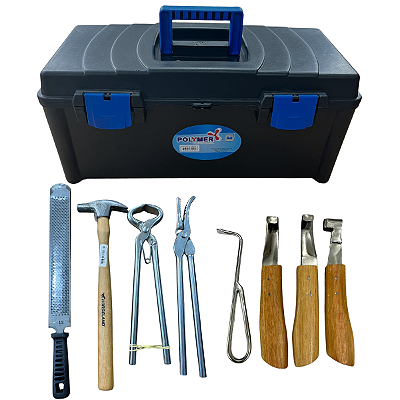 Kit Ferrador Profissional Casqueamento Cavalo + Maleta Organizadora