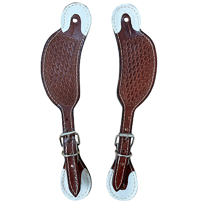 Correia De Espora Vinagre Luxo Esteirada Couro Legitimo Qm