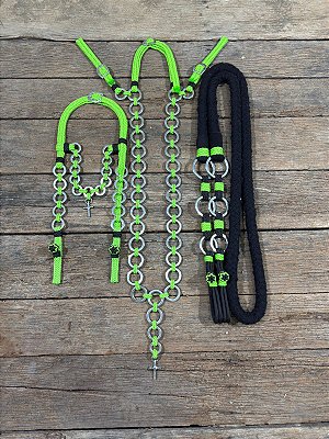 Traia de Frente - Preto / Verde Limão