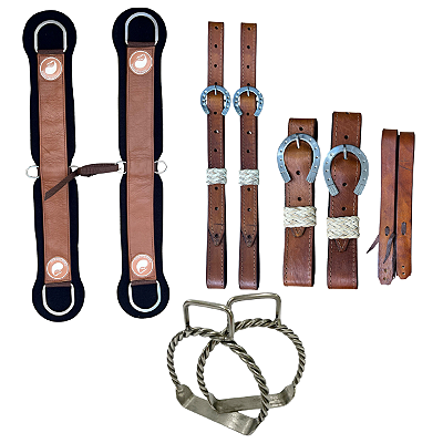 Kit arriamento completo (Látego, contra látego, loro, Estribo torcido e Barrigueira Airflex)