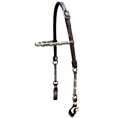 Cabeçada de Couro Legítimo Com Bombinhas